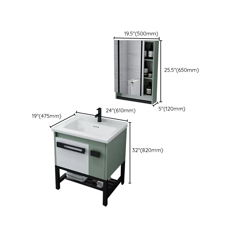 Modern Bathroom Sink Vanity Freestanding Vanity Set with Mirror Clearhalo 'Bathroom Remodel & Bathroom Fixtures' 'Bathroom Vanities' 'bathroom_vanities' 'Home Improvement' 'home_improvement' 'home_improvement_bathroom_vanities' 7270547