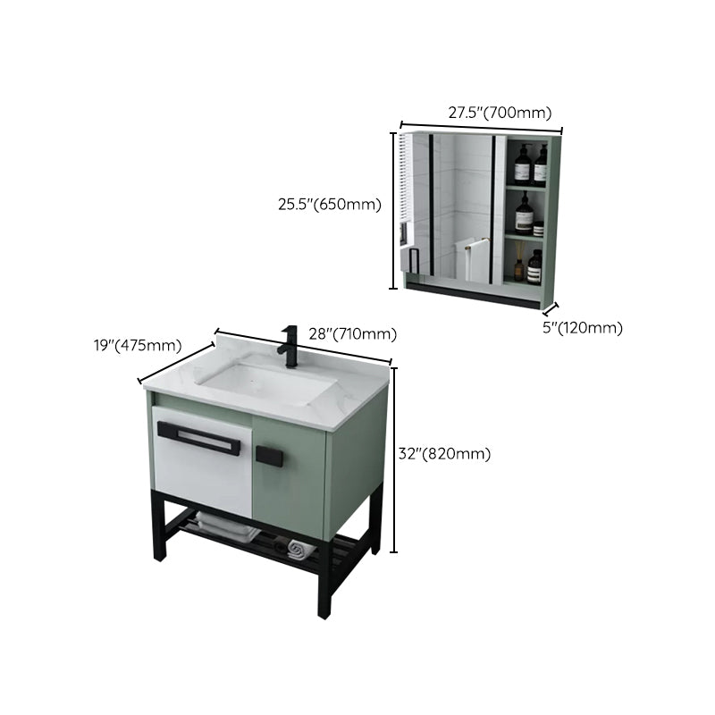 Modern Bathroom Sink Vanity Freestanding Vanity Set with Mirror Clearhalo 'Bathroom Remodel & Bathroom Fixtures' 'Bathroom Vanities' 'bathroom_vanities' 'Home Improvement' 'home_improvement' 'home_improvement_bathroom_vanities' 7270548