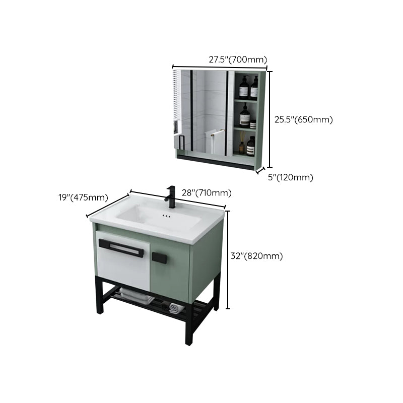 Modern Bathroom Sink Vanity Freestanding Vanity Set with Mirror Clearhalo 'Bathroom Remodel & Bathroom Fixtures' 'Bathroom Vanities' 'bathroom_vanities' 'Home Improvement' 'home_improvement' 'home_improvement_bathroom_vanities' 7270549