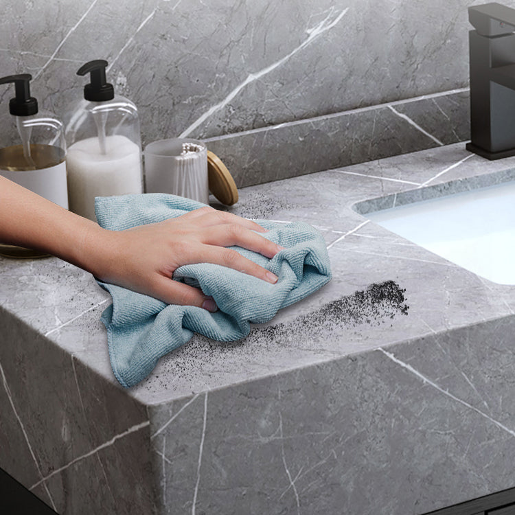 Wall Mount Bathroom Sink Vanity Modern Vanity Set with Mirror Clearhalo 'Bathroom Remodel & Bathroom Fixtures' 'Bathroom Vanities' 'bathroom_vanities' 'Home Improvement' 'home_improvement' 'home_improvement_bathroom_vanities' 7270566