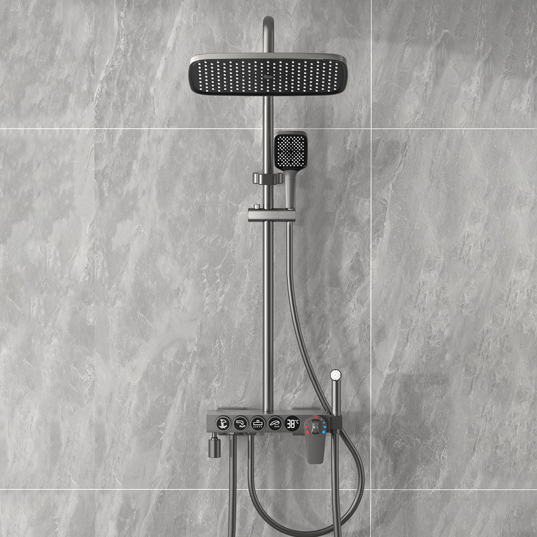 Modern Shower Combo Brass Handheld Shower Head Wall Mounted Shower Set Clearhalo 'Bathroom Remodel & Bathroom Fixtures' 'Home Improvement' 'home_improvement' 'home_improvement_shower_faucets' 'Shower Faucets & Systems' 'shower_faucets' 'Showers & Bathtubs Plumbing' 'Showers & Bathtubs' 7271172
