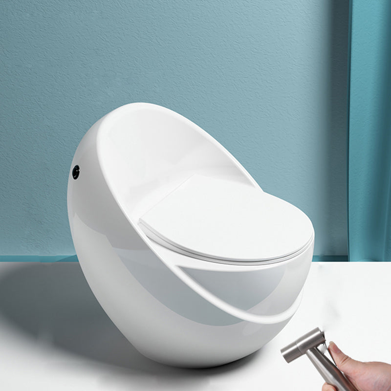 Siphon Jet Modern Toilet All In One Floor Mounted Urine Toilet White Toilet with Sprayer 12" Clearhalo 'Bathroom Remodel & Bathroom Fixtures' 'Home Improvement' 'home_improvement' 'home_improvement_toilets' 'Toilets & Bidets' 'Toilets' 7271888