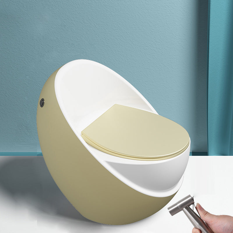 Siphon Jet Modern Toilet All In One Floor Mounted Urine Toilet Khaki-White Toilet with Sprayer Clearhalo 'Bathroom Remodel & Bathroom Fixtures' 'Home Improvement' 'home_improvement' 'home_improvement_toilets' 'Toilets & Bidets' 'Toilets' 7271890