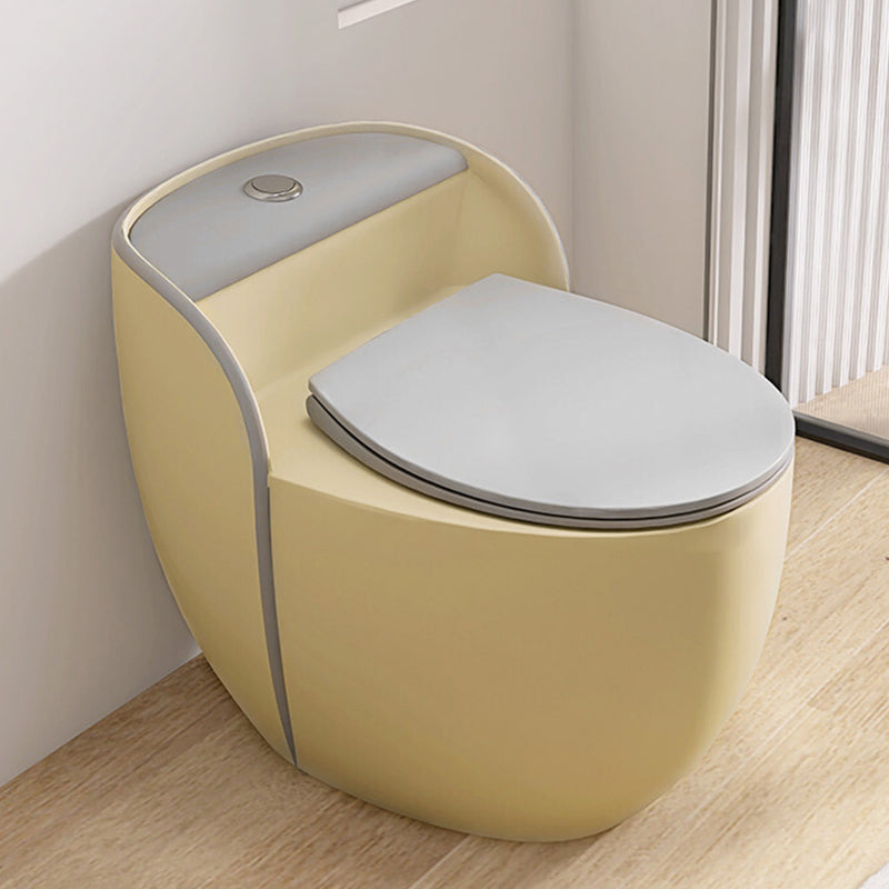 Modern One Piece Flush Toilet Siphon Jet Urine Toilet for Bathroom Khaki-Gray 14" Clearhalo 'Bathroom Remodel & Bathroom Fixtures' 'Home Improvement' 'home_improvement' 'home_improvement_toilets' 'Toilets & Bidets' 'Toilets' 7271898