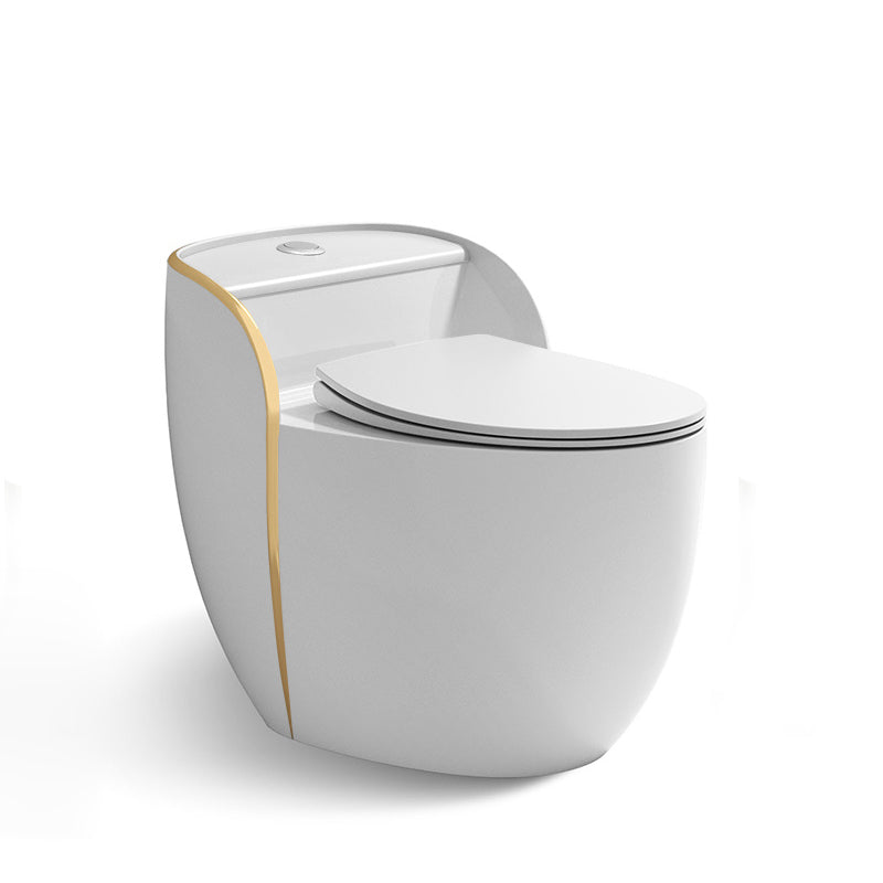 Modern One Piece Flush Toilet Siphon Jet Urine Toilet for Bathroom White/ Gold Clearhalo 'Bathroom Remodel & Bathroom Fixtures' 'Home Improvement' 'home_improvement' 'home_improvement_toilets' 'Toilets & Bidets' 'Toilets' 7271899