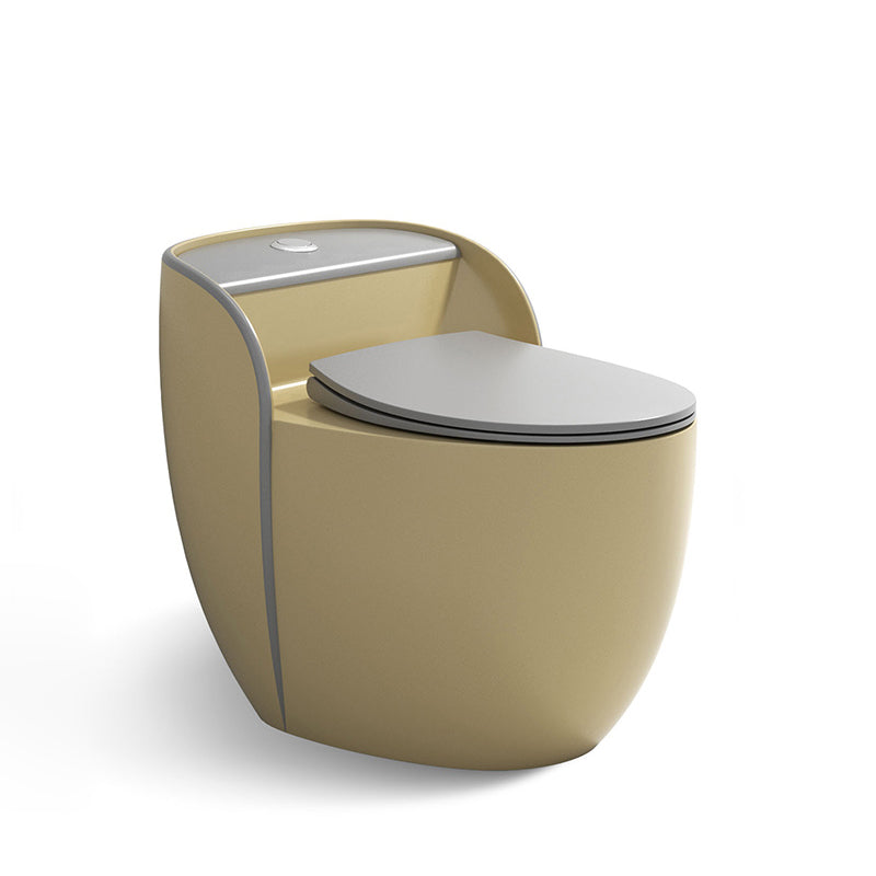 Modern One Piece Flush Toilet Siphon Jet Urine Toilet for Bathroom Khaki-Gray 16" Clearhalo 'Bathroom Remodel & Bathroom Fixtures' 'Home Improvement' 'home_improvement' 'home_improvement_toilets' 'Toilets & Bidets' 'Toilets' 7271904