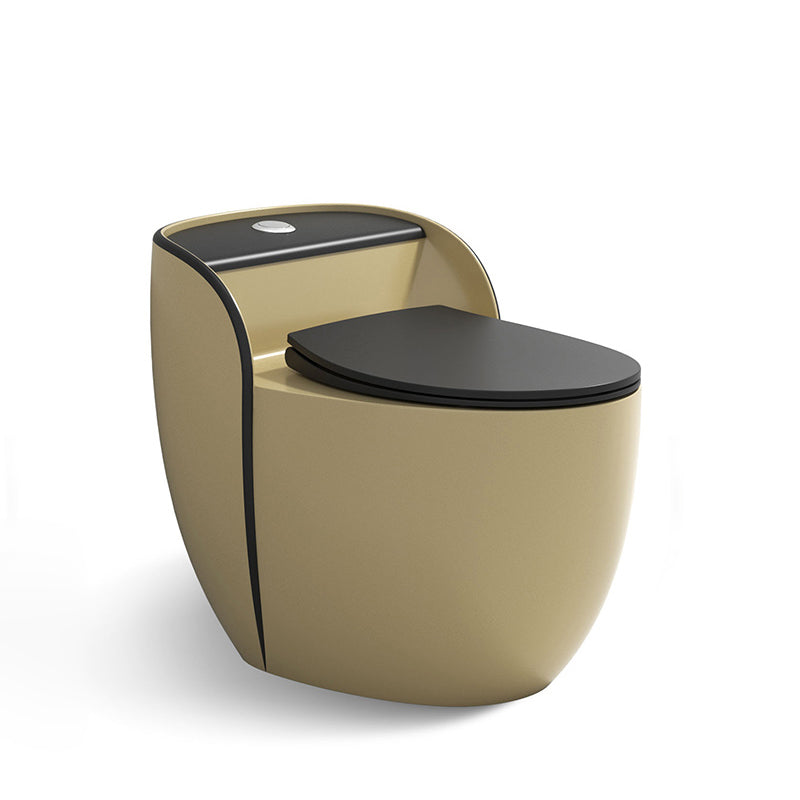 Modern One Piece Flush Toilet Siphon Jet Urine Toilet for Bathroom Khaki-Black Clearhalo 'Bathroom Remodel & Bathroom Fixtures' 'Home Improvement' 'home_improvement' 'home_improvement_toilets' 'Toilets & Bidets' 'Toilets' 7271909