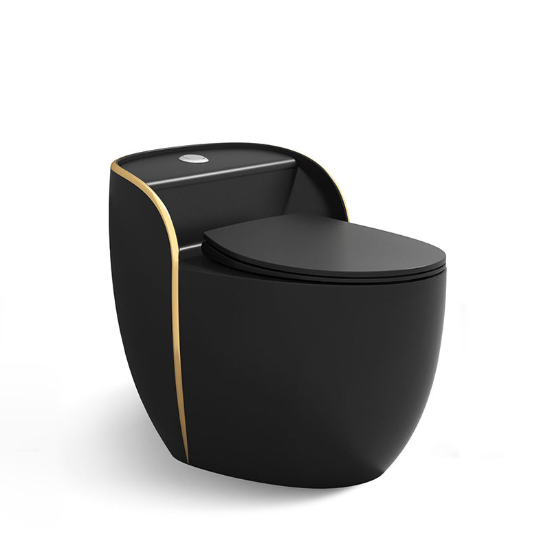 Modern One Piece Flush Toilet Siphon Jet Urine Toilet for Bathroom Black/ Gold Clearhalo 'Bathroom Remodel & Bathroom Fixtures' 'Home Improvement' 'home_improvement' 'home_improvement_toilets' 'Toilets & Bidets' 'Toilets' 7271912