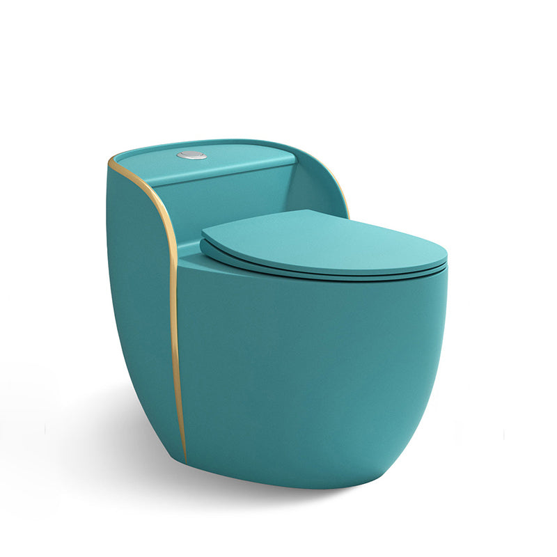 Modern One Piece Flush Toilet Siphon Jet Urine Toilet for Bathroom Blue Gold Clearhalo 'Bathroom Remodel & Bathroom Fixtures' 'Home Improvement' 'home_improvement' 'home_improvement_toilets' 'Toilets & Bidets' 'Toilets' 7271914