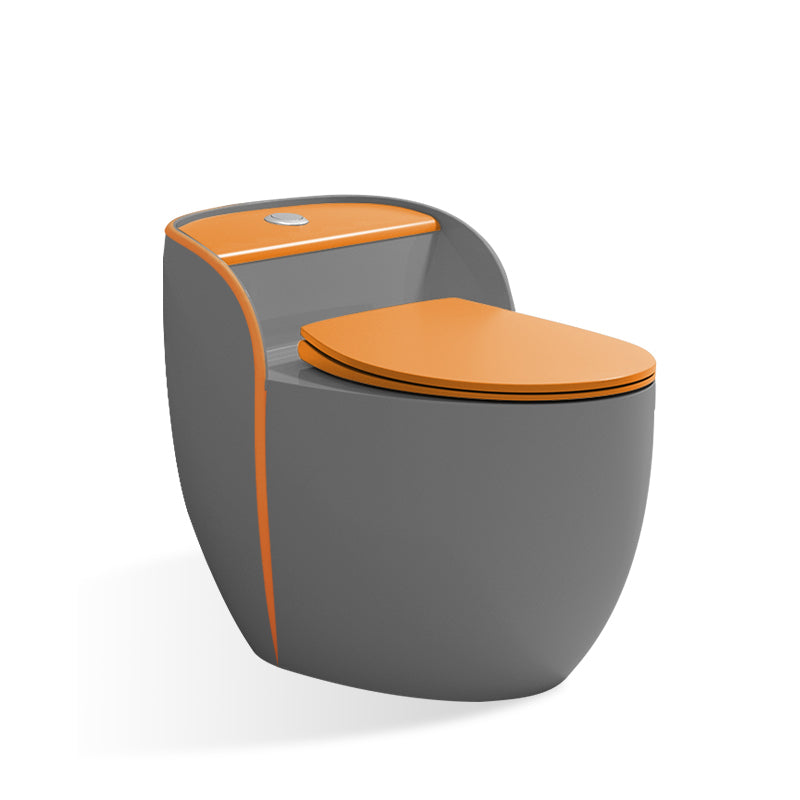 Modern One Piece Flush Toilet Siphon Jet Urine Toilet for Bathroom Gray Orange Clearhalo 'Bathroom Remodel & Bathroom Fixtures' 'Home Improvement' 'home_improvement' 'home_improvement_toilets' 'Toilets & Bidets' 'Toilets' 7271916
