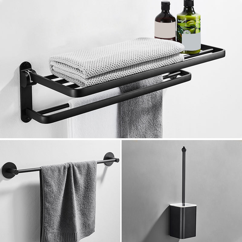 Modern Bathroom Hardware Set Matte Black Metal Bathroom Accessory Kit Anti-rust 3-Piece Set (Toilet Brush) Clearhalo 'Bathroom Hardware Sets' 'Bathroom Hardware' 'Bathroom Remodel & Bathroom Fixtures' 'bathroom_hardware_sets' 'Home Improvement' 'home_improvement' 'home_improvement_bathroom_hardware_sets' 7273310