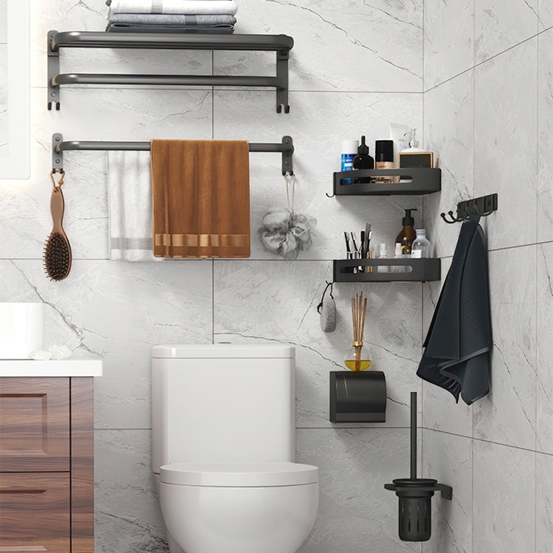 Modern Bathroom Hardware Set Matte Black Metal Bathroom Accessory Kit Clearhalo 'Bathroom Hardware Sets' 'Bathroom Hardware' 'Bathroom Remodel & Bathroom Fixtures' 'bathroom_hardware_sets' 'Home Improvement' 'home_improvement' 'home_improvement_bathroom_hardware_sets' 7273335