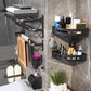 Modern Bathroom Hardware Set Matte Black Metal Bathroom Accessory Kit 7-Piece Set (Toilet Paper Holder) Clearhalo 'Bathroom Hardware Sets' 'Bathroom Hardware' 'Bathroom Remodel & Bathroom Fixtures' 'bathroom_hardware_sets' 'Home Improvement' 'home_improvement' 'home_improvement_bathroom_hardware_sets' 7273342