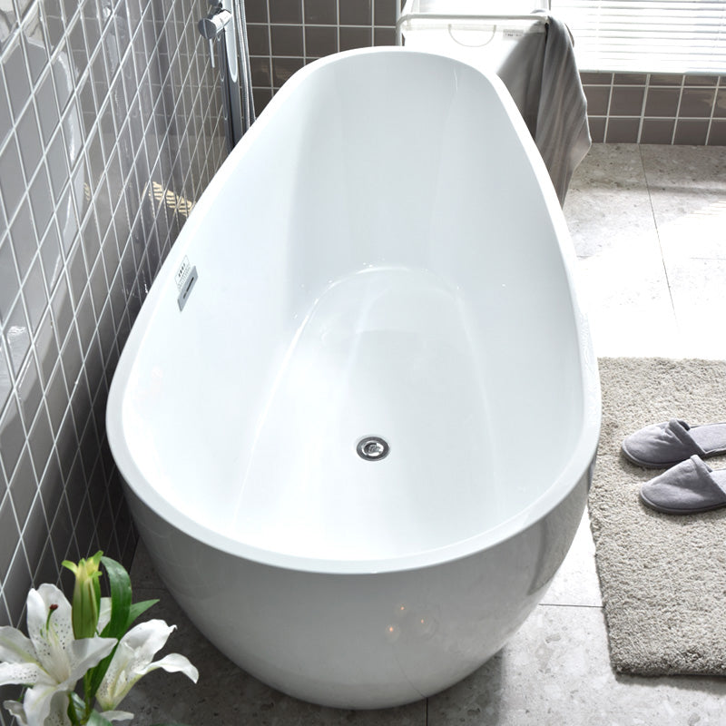 Modern Antique Finish Bathtub Soaking Back to Wall Oval Bath Tub 66.9"L x 33.5"W x 23.6"H Tub Clearhalo 'Bathroom Remodel & Bathroom Fixtures' 'Bathtubs' 'Home Improvement' 'home_improvement' 'home_improvement_bathtubs' 'Showers & Bathtubs' 7274335