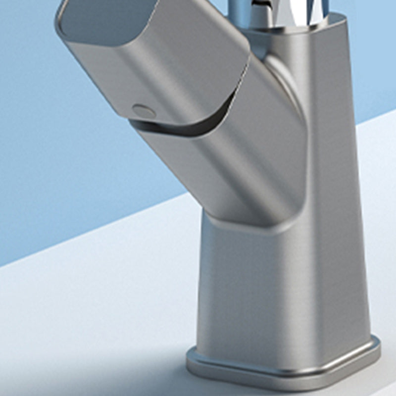 Modern Swivel Spout Vessel Faucet Centerset Bathroom Faucet with Knob Handle Clearhalo 'Bathroom Remodel & Bathroom Fixtures' 'Bathroom Sink Faucets' 'Bathroom Sinks & Faucet Components' 'bathroom_sink_faucets' 'Home Improvement' 'home_improvement' 'home_improvement_bathroom_sink_faucets' 7274454