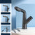 Modern Swivel Spout Vessel Faucet Centerset Bathroom Faucet with Knob Handle Black Shut-off Valve Not Included Drain Not Included Clearhalo 'Bathroom Remodel & Bathroom Fixtures' 'Bathroom Sink Faucets' 'Bathroom Sinks & Faucet Components' 'bathroom_sink_faucets' 'Home Improvement' 'home_improvement' 'home_improvement_bathroom_sink_faucets' 7274455