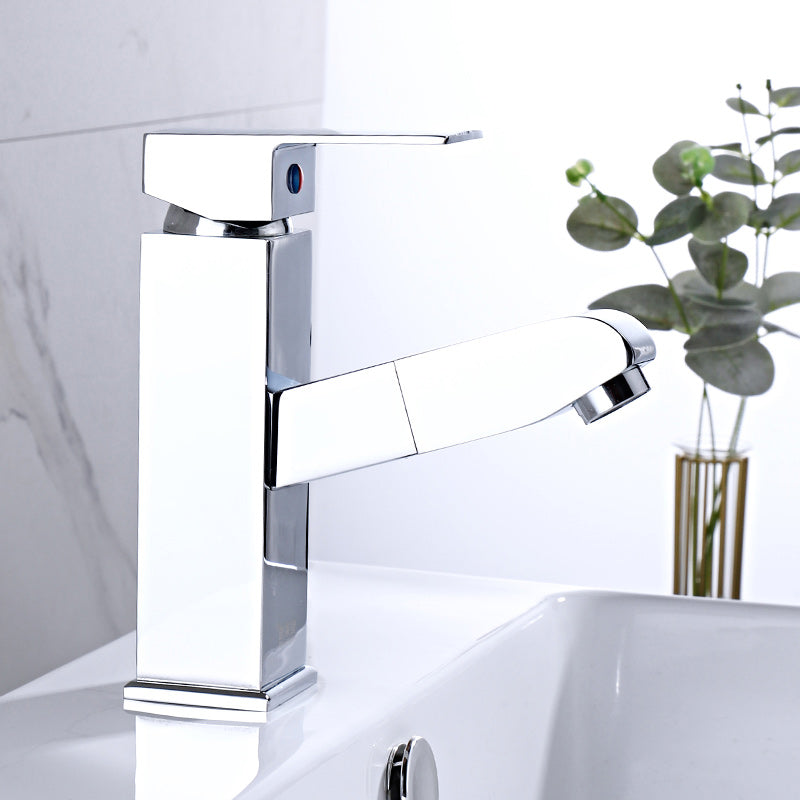 Modern Pull Out Centerset Faucet Single Handle Bathroom Vessel Faucet Clearhalo 'Bathroom Remodel & Bathroom Fixtures' 'Bathroom Sink Faucets' 'Bathroom Sinks & Faucet Components' 'bathroom_sink_faucets' 'Home Improvement' 'home_improvement' 'home_improvement_bathroom_sink_faucets' 7274467