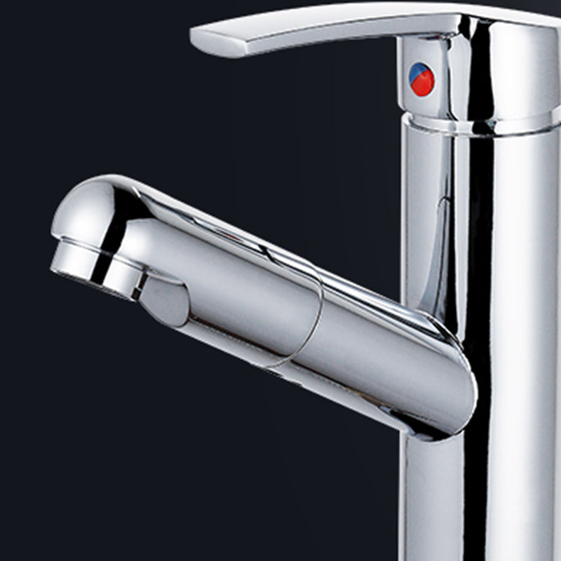 Modern Pull Out Centerset Faucet Single Handle Bathroom Vessel Faucet Clearhalo 'Bathroom Remodel & Bathroom Fixtures' 'Bathroom Sink Faucets' 'Bathroom Sinks & Faucet Components' 'bathroom_sink_faucets' 'Home Improvement' 'home_improvement' 'home_improvement_bathroom_sink_faucets' 7274471
