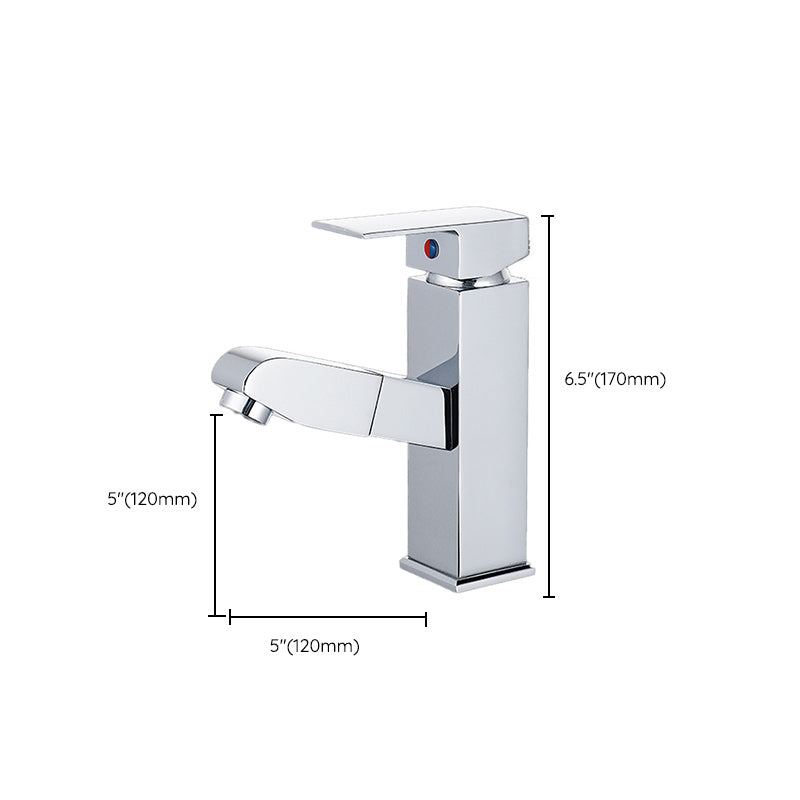 Modern Pull Out Centerset Faucet Single Handle Bathroom Vessel Faucet Clearhalo 'Bathroom Remodel & Bathroom Fixtures' 'Bathroom Sink Faucets' 'Bathroom Sinks & Faucet Components' 'bathroom_sink_faucets' 'Home Improvement' 'home_improvement' 'home_improvement_bathroom_sink_faucets' 7274473