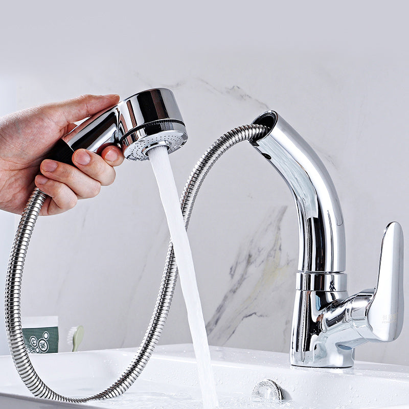 Modern Plain Vessel Sink Faucet High Arch Bathroom Sink Faucet Clearhalo 'Bathroom Remodel & Bathroom Fixtures' 'Bathroom Sink Faucets' 'Bathroom Sinks & Faucet Components' 'bathroom_sink_faucets' 'Home Improvement' 'home_improvement' 'home_improvement_bathroom_sink_faucets' 7274475