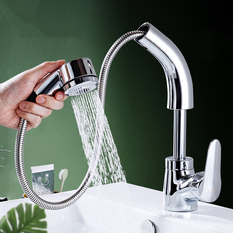 Modern Plain Vessel Sink Faucet High Arch Bathroom Sink Faucet Clearhalo 'Bathroom Remodel & Bathroom Fixtures' 'Bathroom Sink Faucets' 'Bathroom Sinks & Faucet Components' 'bathroom_sink_faucets' 'Home Improvement' 'home_improvement' 'home_improvement_bathroom_sink_faucets' 7274478