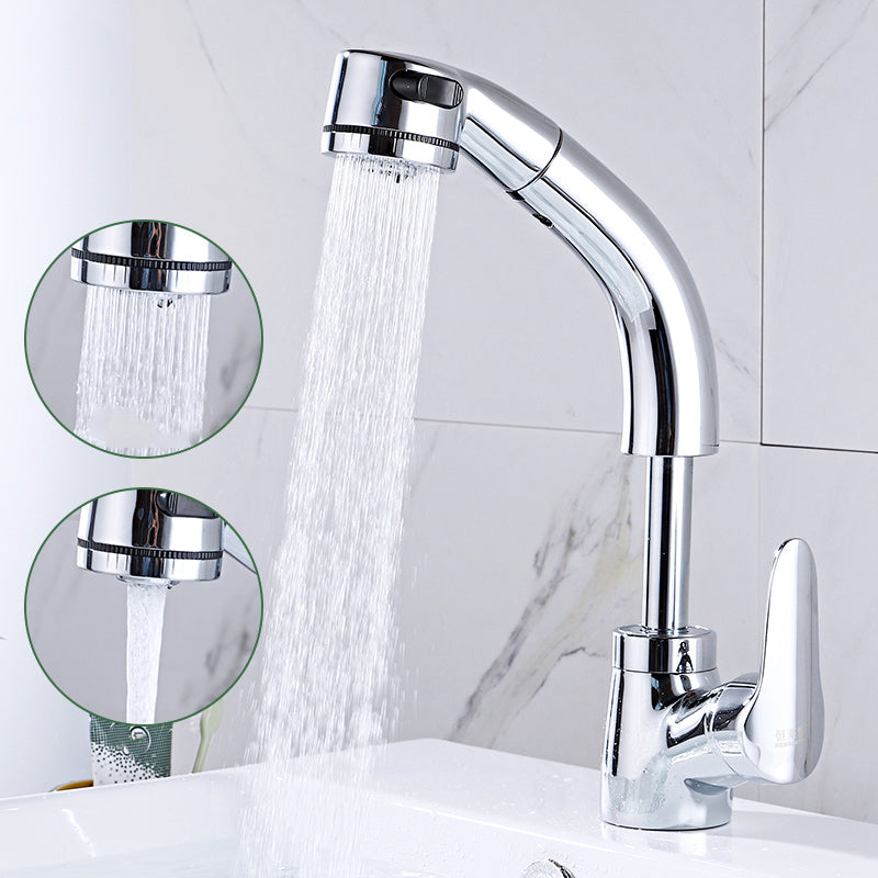 Modern Plain Vessel Sink Faucet High Arch Bathroom Sink Faucet Clearhalo 'Bathroom Remodel & Bathroom Fixtures' 'Bathroom Sink Faucets' 'Bathroom Sinks & Faucet Components' 'bathroom_sink_faucets' 'Home Improvement' 'home_improvement' 'home_improvement_bathroom_sink_faucets' 7274480