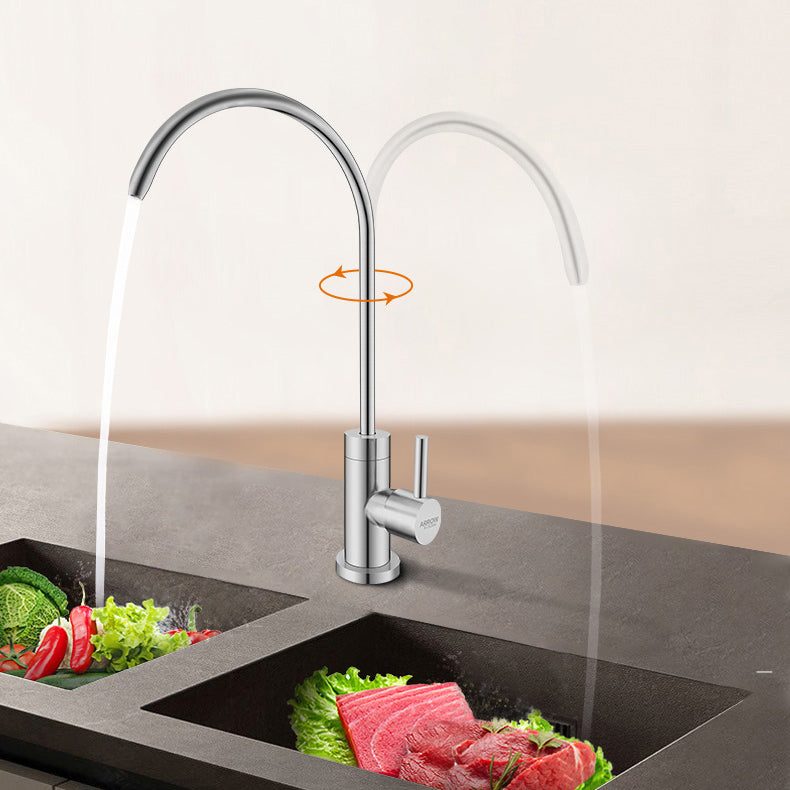 Contemporary Single Handle Kitchen Faucet Water Purification Direct Drinking Bar Faucet Clearhalo 'Home Improvement' 'home_improvement' 'home_improvement_kitchen_faucets' 'Kitchen Faucets' 'Kitchen Remodel & Kitchen Fixtures' 'Kitchen Sinks & Faucet Components' 'kitchen_faucets' 7274536