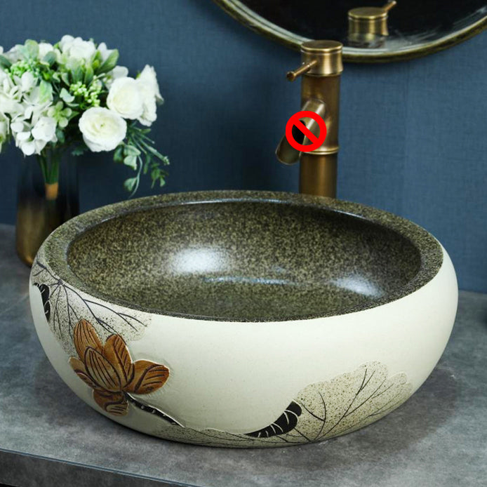 Porcelain Vessel Bathroom Sink Modern No Craftsmanship Vessel Bathroom Sink Only 15.7"L x 15.7"W x 5.5"H Circular Clearhalo 'Bathroom Remodel & Bathroom Fixtures' 'Bathroom Sinks & Faucet Components' 'Bathroom Sinks' 'bathroom_sink' 'Home Improvement' 'home_improvement' 'home_improvement_bathroom_sink' 7274619