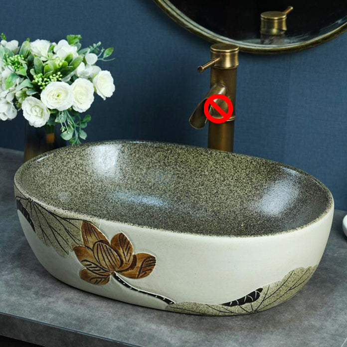 Porcelain Vessel Bathroom Sink Modern No Craftsmanship Vessel Bathroom Sink Only 19"L x 13"W x 5"H Oval Clearhalo 'Bathroom Remodel & Bathroom Fixtures' 'Bathroom Sinks & Faucet Components' 'Bathroom Sinks' 'bathroom_sink' 'Home Improvement' 'home_improvement' 'home_improvement_bathroom_sink' 7274636