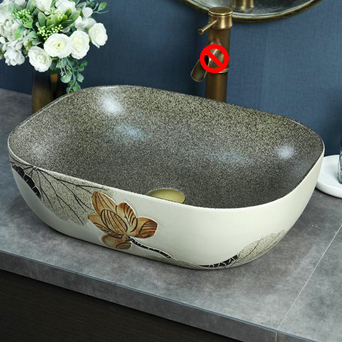 Porcelain Vessel Bathroom Sink Modern No Craftsmanship Vessel Bathroom Sink Only 19"L x 15"W x 5"H Rectangular Clearhalo 'Bathroom Remodel & Bathroom Fixtures' 'Bathroom Sinks & Faucet Components' 'Bathroom Sinks' 'bathroom_sink' 'Home Improvement' 'home_improvement' 'home_improvement_bathroom_sink' 7274638