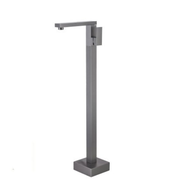 Modern Floor Mounted Freestanding Tub Filler Freestanding Copper High Arc Tub Filler Trim Gun Grey 7 Shape Clearhalo 'Bathroom Remodel & Bathroom Fixtures' 'Bathtub Faucets' 'bathtub_faucets' 'Home Improvement' 'home_improvement' 'home_improvement_bathtub_faucets' 7274710