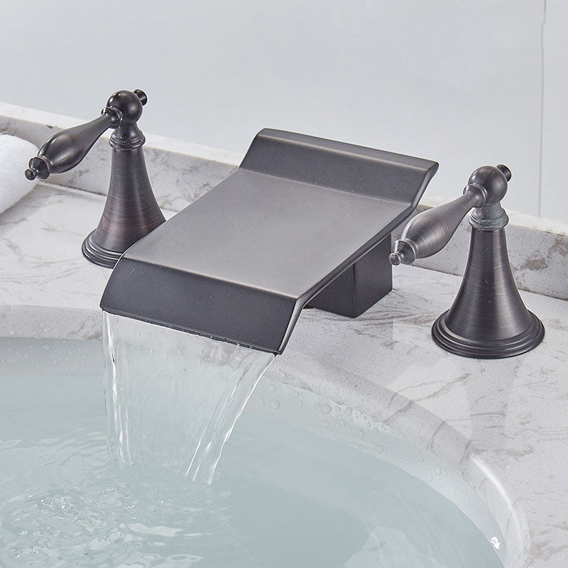 Traditional Roman Tub Faucet Set Copper Fixed Deck-Mount with Handles Black Great Falls Faucet Outlet Clearhalo 'Bathroom Remodel & Bathroom Fixtures' 'Bathtub Faucets' 'bathtub_faucets' 'Home Improvement' 'home_improvement' 'home_improvement_bathtub_faucets' 7274731
