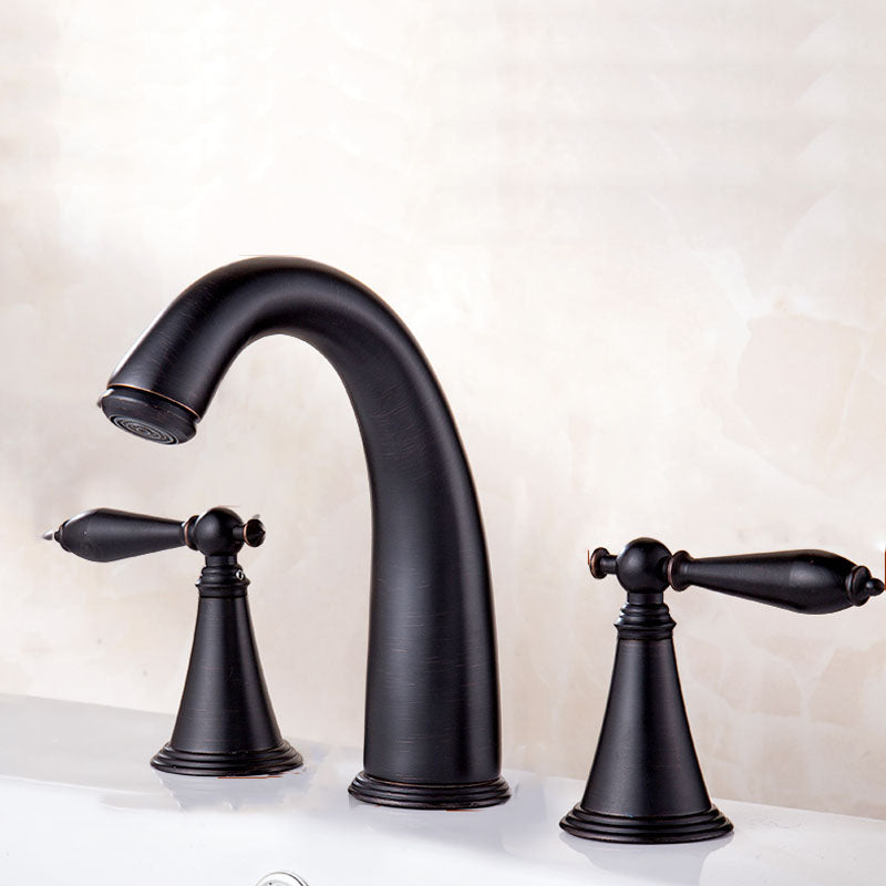 Traditional Roman Tub Faucet Set Copper Fixed Deck-Mount with Handles Black Elbow Outlet Clearhalo 'Bathroom Remodel & Bathroom Fixtures' 'Bathtub Faucets' 'bathtub_faucets' 'Home Improvement' 'home_improvement' 'home_improvement_bathtub_faucets' 7274732