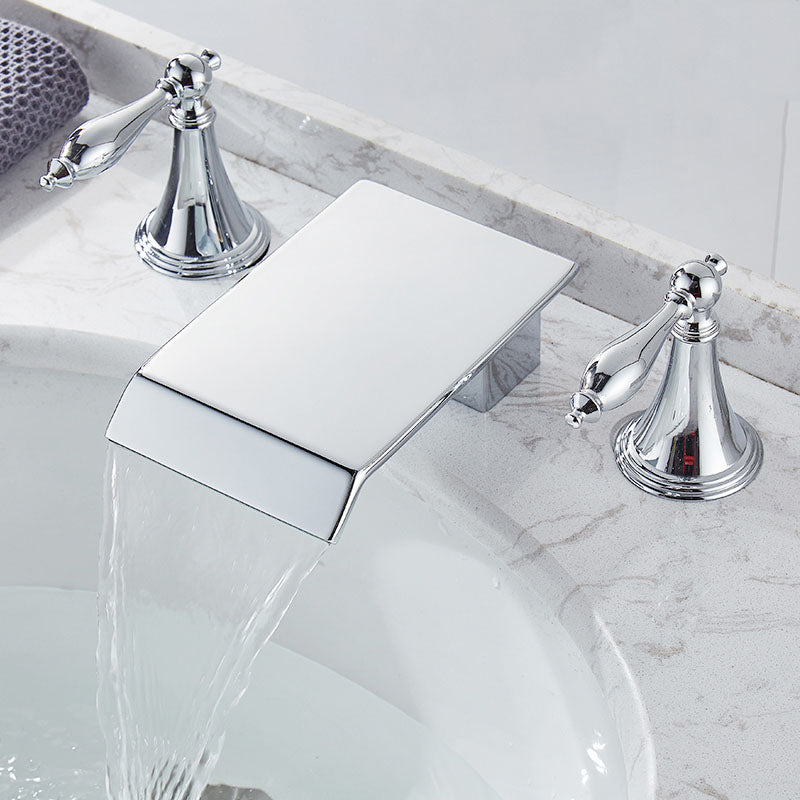 Traditional Roman Tub Faucet Set Copper Fixed Deck-Mount with Handles Silver Great Falls Faucet Outlet Clearhalo 'Bathroom Remodel & Bathroom Fixtures' 'Bathtub Faucets' 'bathtub_faucets' 'Home Improvement' 'home_improvement' 'home_improvement_bathtub_faucets' 7274740