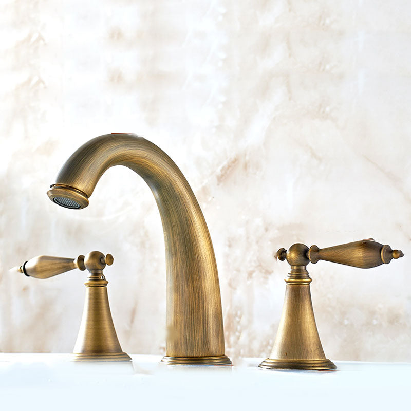 Traditional Roman Tub Faucet Set Copper Fixed Deck-Mount with Handles Brass Elbow Outlet Clearhalo 'Bathroom Remodel & Bathroom Fixtures' 'Bathtub Faucets' 'bathtub_faucets' 'Home Improvement' 'home_improvement' 'home_improvement_bathtub_faucets' 7274752