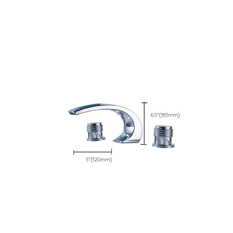 Traditional Roman Tub Faucet Set Copper Fixed Deck-Mount with Handles Clearhalo 'Bathroom Remodel & Bathroom Fixtures' 'Bathtub Faucets' 'bathtub_faucets' 'Home Improvement' 'home_improvement' 'home_improvement_bathtub_faucets' 7274757