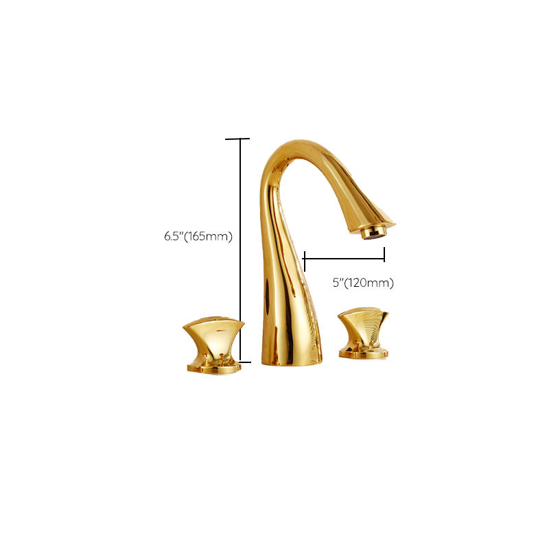 Traditional Roman Tub Faucet Set Copper Fixed Deck-Mount with Handles Clearhalo 'Bathroom Remodel & Bathroom Fixtures' 'Bathtub Faucets' 'bathtub_faucets' 'Home Improvement' 'home_improvement' 'home_improvement_bathtub_faucets' 7274764