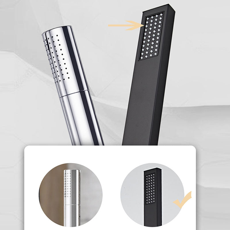 Modern Free Standing Faucet Rod Handle Handheld Shower Head Bathtub Faucet Clearhalo 'Bathroom Remodel & Bathroom Fixtures' 'Bathtub Faucets' 'bathtub_faucets' 'Home Improvement' 'home_improvement' 'home_improvement_bathtub_faucets' 7274774