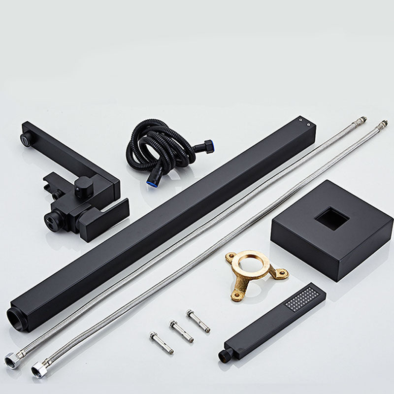 Modern Free Standing Faucet Rod Handle Handheld Shower Head Bathtub Faucet Clearhalo 'Bathroom Remodel & Bathroom Fixtures' 'Bathtub Faucets' 'bathtub_faucets' 'Home Improvement' 'home_improvement' 'home_improvement_bathtub_faucets' 7274776