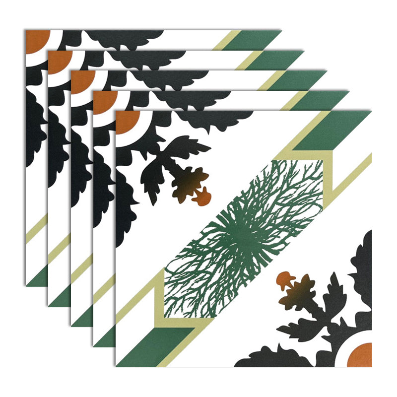 Modern Style Wall Tile Scratch Resistant Printing Straight Edge Square Wall Tile Black Green Clearhalo 'Floor Tiles & Wall Tiles' 'floor_tiles_wall_tiles' 'Flooring 'Home Improvement' 'home_improvement' 'home_improvement_floor_tiles_wall_tiles' Walls and Ceiling' 7274782