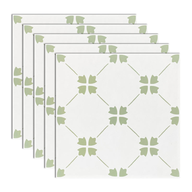 Modern Style Wall Tile Scratch Resistant Printing Straight Edge Square Wall Tile Light Green White Clearhalo 'Floor Tiles & Wall Tiles' 'floor_tiles_wall_tiles' 'Flooring 'Home Improvement' 'home_improvement' 'home_improvement_floor_tiles_wall_tiles' Walls and Ceiling' 7274788