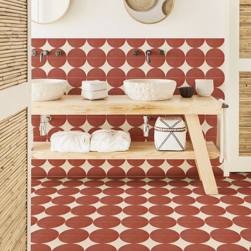 Modern Style Floor Tile Scratch Resistant Geometric Pattern Straight Edge Floor Tile Orange 99 Pieces Clearhalo 'Floor Tiles & Wall Tiles' 'floor_tiles_wall_tiles' 'Flooring 'Home Improvement' 'home_improvement' 'home_improvement_floor_tiles_wall_tiles' Walls and Ceiling' 7274806