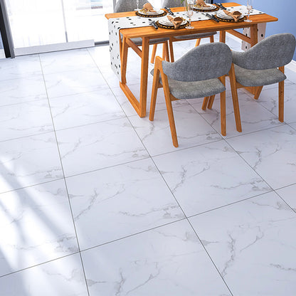 Home Vinyl Flooring Peel and Stick Marble Print Square PVC Flooring for Living Room White Inner Clearhalo 'Flooring 'Home Improvement' 'home_improvement' 'home_improvement_vinyl_flooring' 'Vinyl Flooring' 'vinyl_flooring' Walls and Ceiling' 7274924