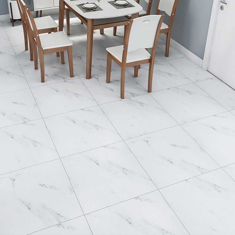 Home Vinyl Flooring Peel and Stick Marble Print Square PVC Flooring for Living Room White Clearhalo 'Flooring 'Home Improvement' 'home_improvement' 'home_improvement_vinyl_flooring' 'Vinyl Flooring' 'vinyl_flooring' Walls and Ceiling' 7274928