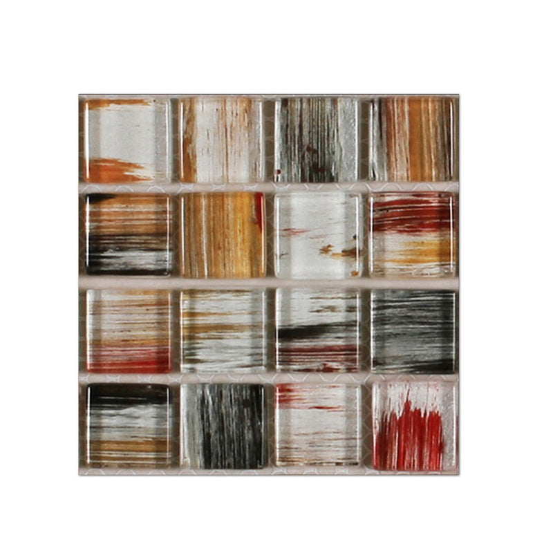 PVC Square Peel & Stick Mosaic Tile Multi-Color Backsplash & Wall Tile Red Clearhalo 'Flooring 'Home Improvement' 'home_improvement' 'home_improvement_peel_stick_blacksplash' 'Peel & Stick Backsplash Tile' 'peel_stick_blacksplash' 'Walls & Ceilings' Walls and Ceiling' 7275040