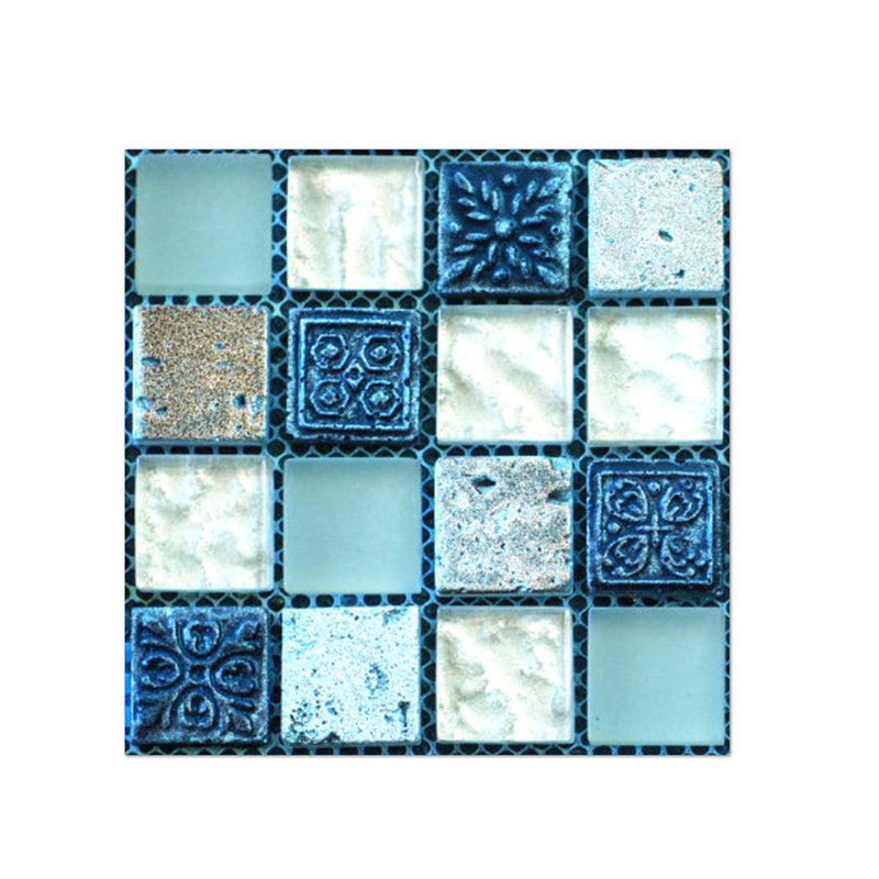 PVC Square Peel & Stick Mosaic Tile Multi-Color Backsplash & Wall Tile Blue Clearhalo 'Flooring 'Home Improvement' 'home_improvement' 'home_improvement_peel_stick_blacksplash' 'Peel & Stick Backsplash Tile' 'peel_stick_blacksplash' 'Walls & Ceilings' Walls and Ceiling' 7275044