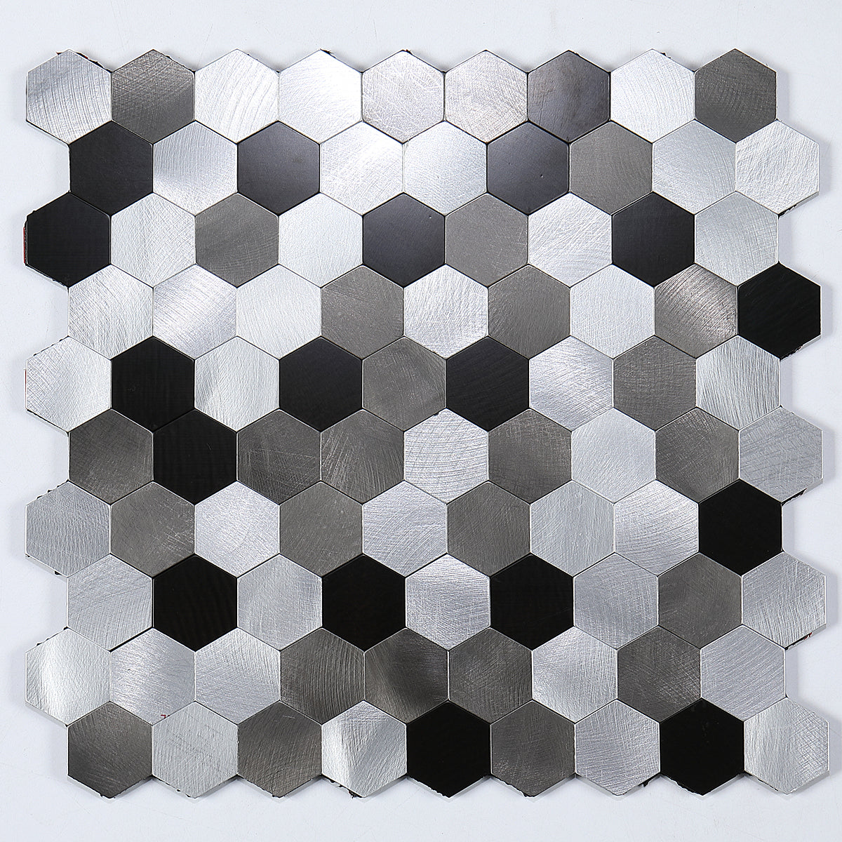 Modern Tile-Peel & Stick Metal Mosaic Tile Hexagonal Peel & Stick Subway Tile Black White Clearhalo 'Flooring 'Home Improvement' 'home_improvement' 'home_improvement_peel_stick_blacksplash' 'Peel & Stick Backsplash Tile' 'peel_stick_blacksplash' 'Walls & Ceilings' Walls and Ceiling' 7275055
