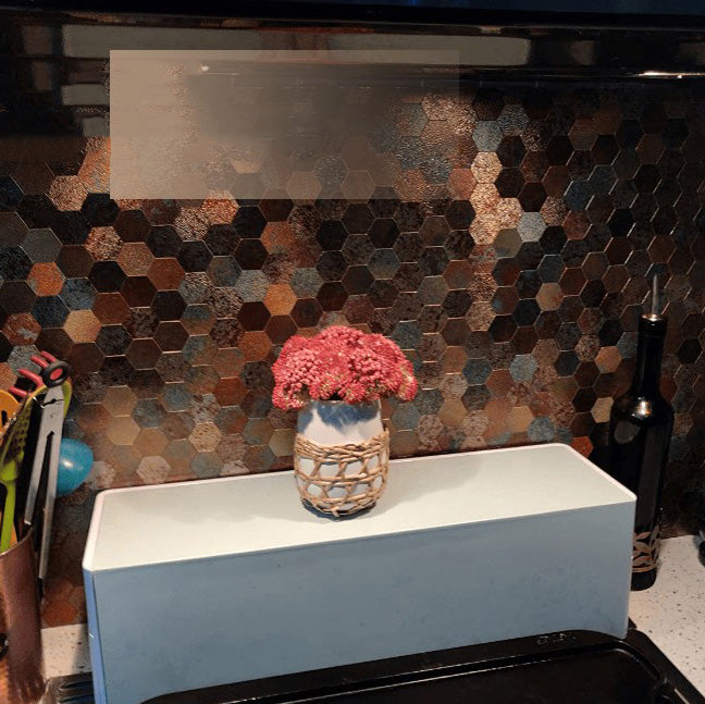 Modern Tile-Peel & Stick Metal Mosaic Tile Hexagonal Peel & Stick Subway Tile Clearhalo 'Flooring 'Home Improvement' 'home_improvement' 'home_improvement_peel_stick_blacksplash' 'Peel & Stick Backsplash Tile' 'peel_stick_blacksplash' 'Walls & Ceilings' Walls and Ceiling' 7275056