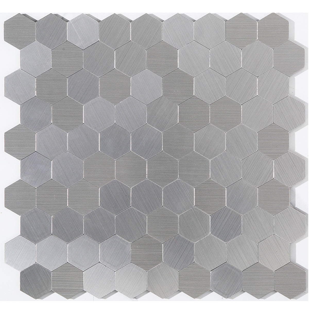 Modern Tile-Peel & Stick Metal Mosaic Tile Hexagonal Peel & Stick Subway Tile Silver Clearhalo 'Flooring 'Home Improvement' 'home_improvement' 'home_improvement_peel_stick_blacksplash' 'Peel & Stick Backsplash Tile' 'peel_stick_blacksplash' 'Walls & Ceilings' Walls and Ceiling' 7275060