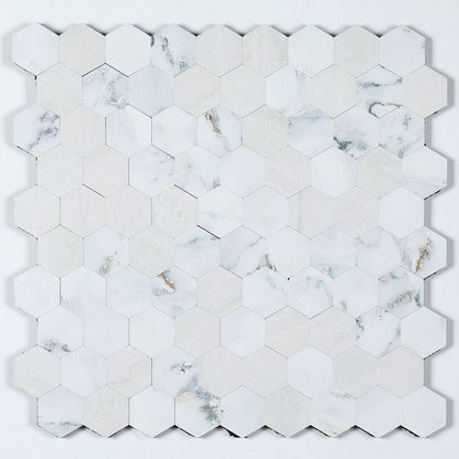 Modern Tile-Peel & Stick Metal Mosaic Tile Hexagonal Peel & Stick Subway Tile White Clearhalo 'Flooring 'Home Improvement' 'home_improvement' 'home_improvement_peel_stick_blacksplash' 'Peel & Stick Backsplash Tile' 'peel_stick_blacksplash' 'Walls & Ceilings' Walls and Ceiling' 7275066
